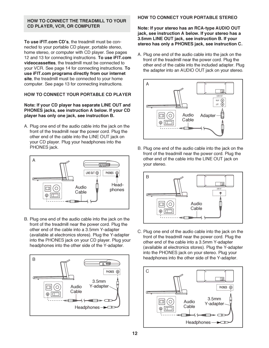 ProForm PFTL59100 user manual HOW to Connect Your Portable Stereo 