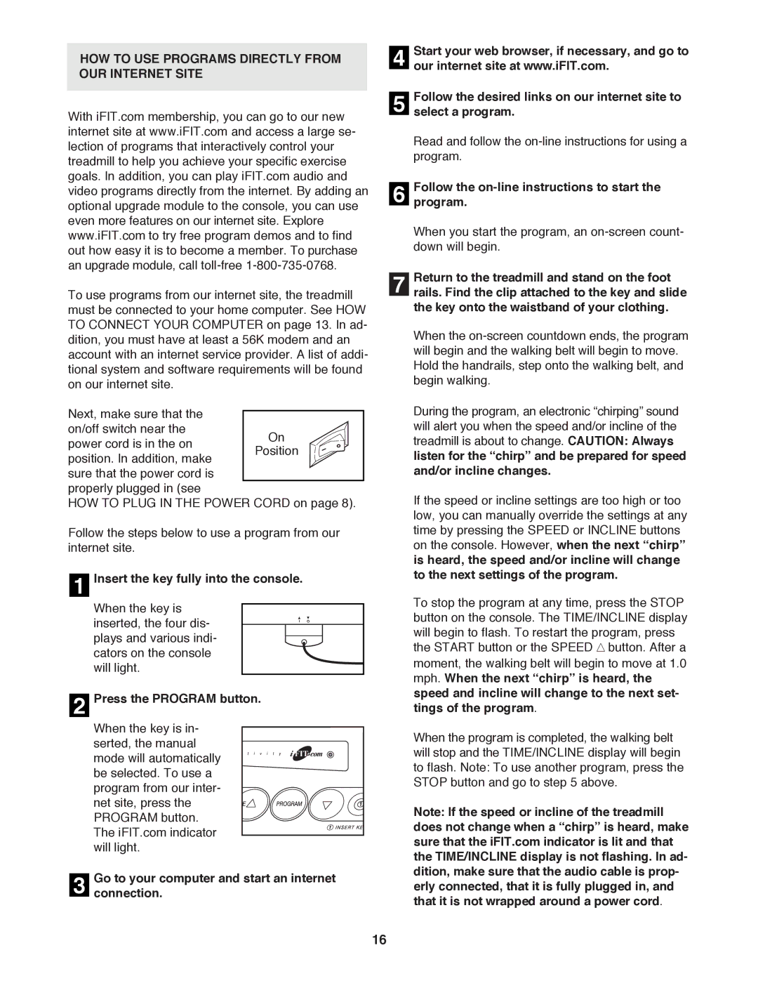 ProForm PFTL59100 user manual HOW to USE Programs Directly from OUR Internet Site, Select a program 