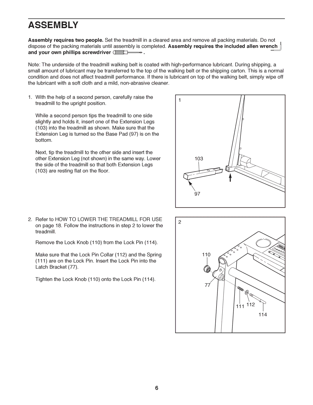 ProForm PFTL59100 user manual Assembly, Your own phillips screwdriver 