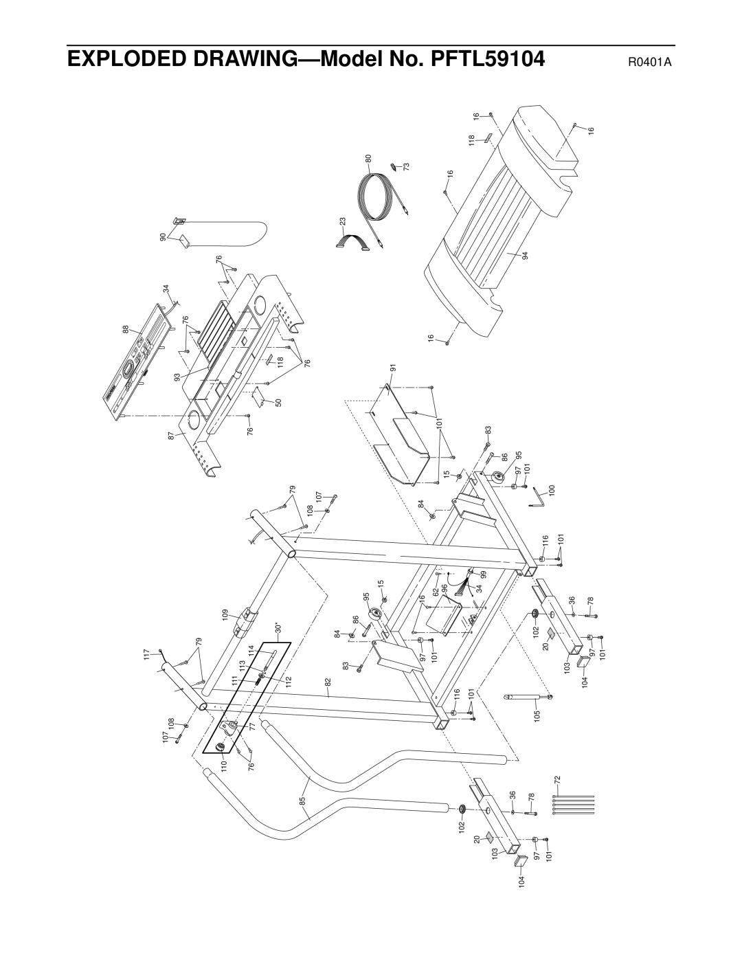 ProForm user manual Exploded DRAWING-Model No. PFTL59104 