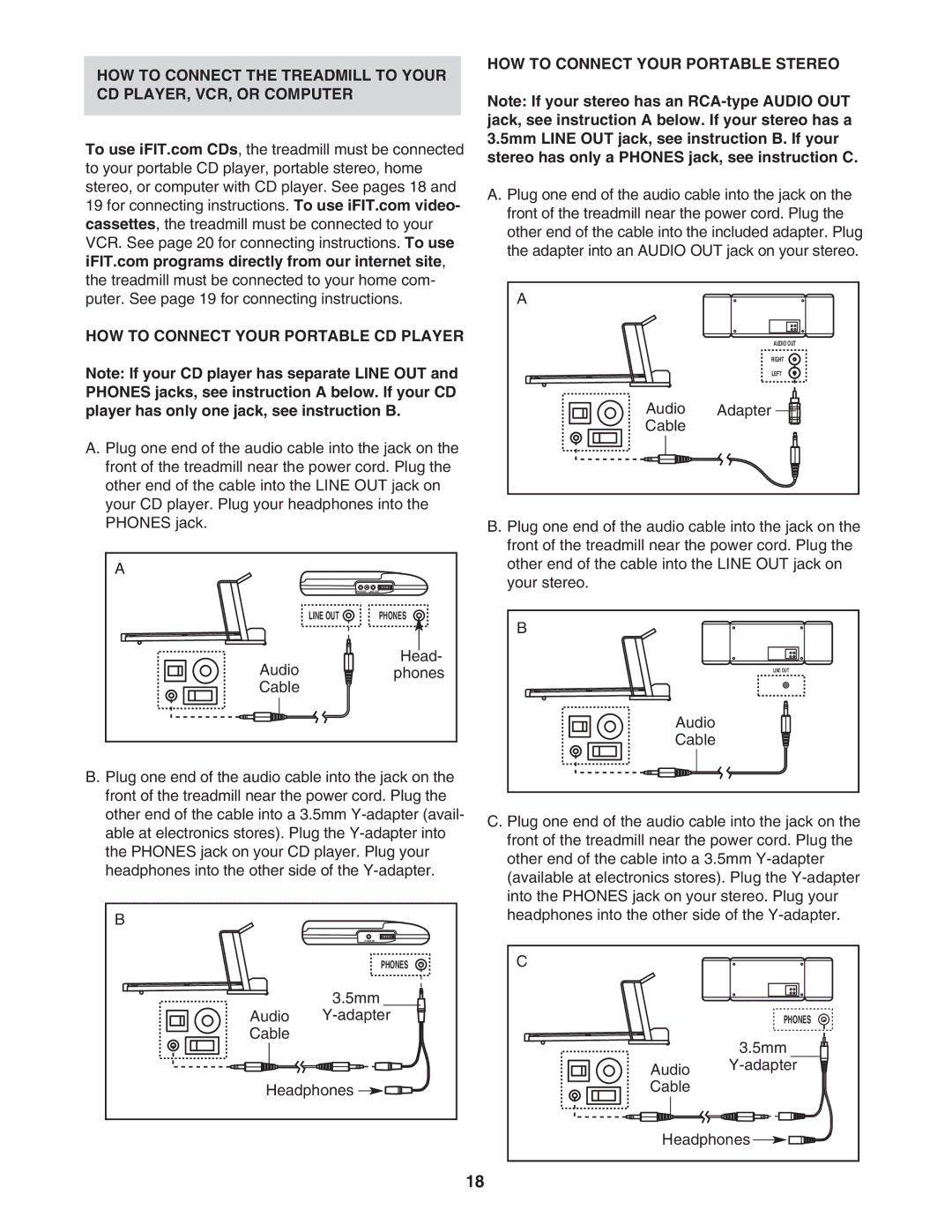 ProForm PFTL591040 user manual HOW to Connect Your Portable Stereo 