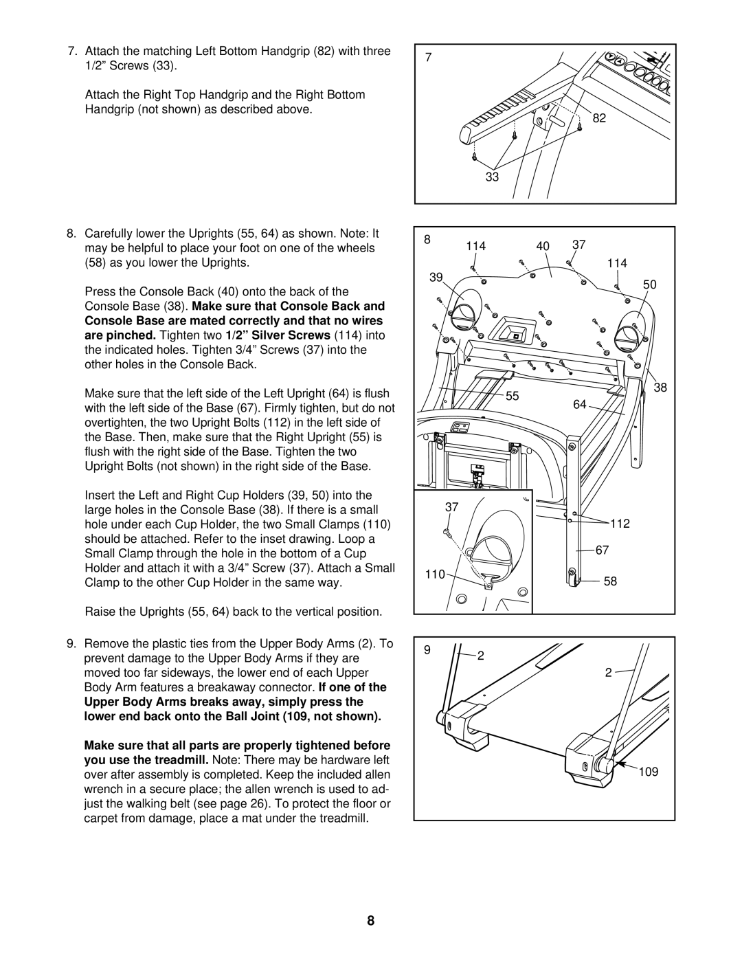 ProForm PFTL59121 user manual 114 112 110 109 