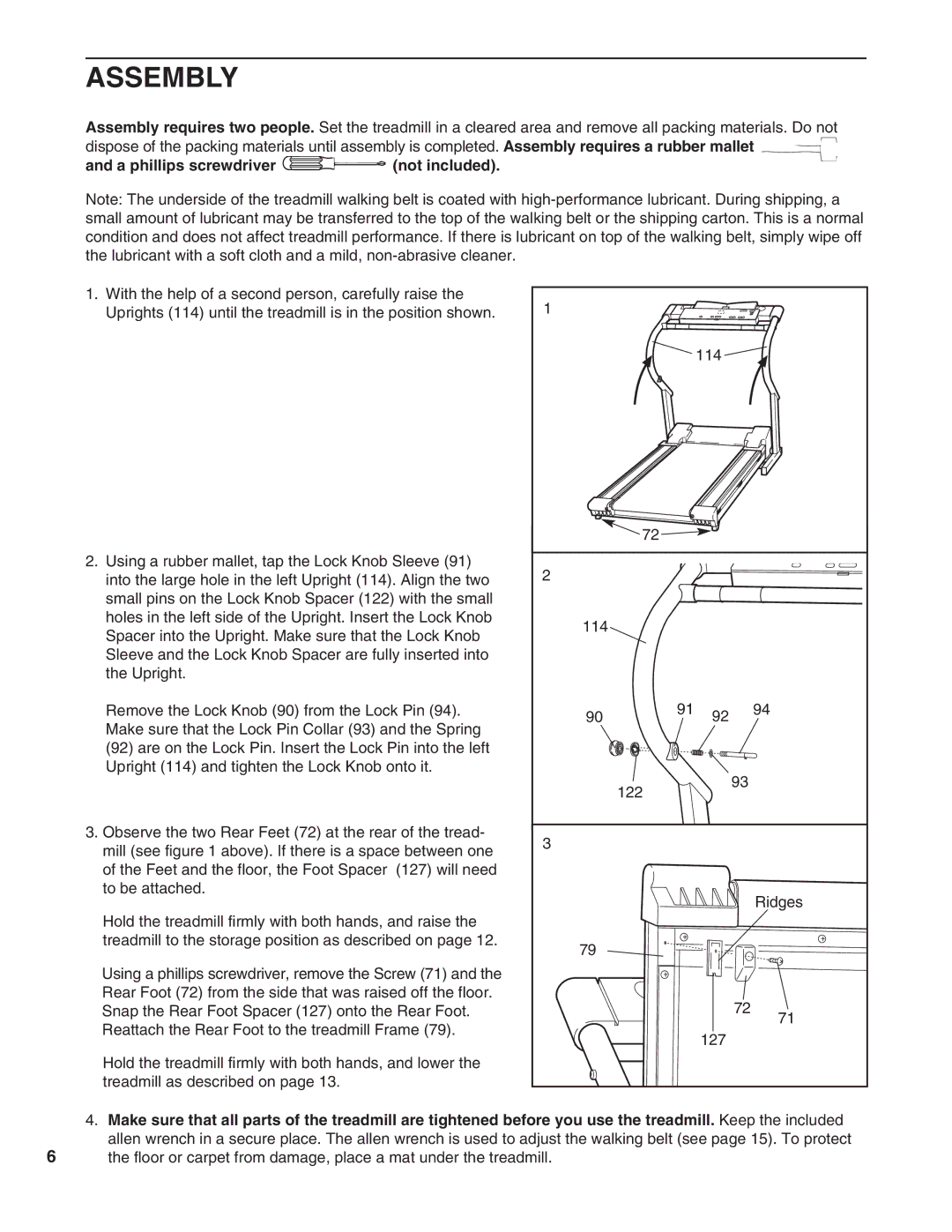 ProForm PFTL59290 user manual Assembly, A phillips screwdriver not included 