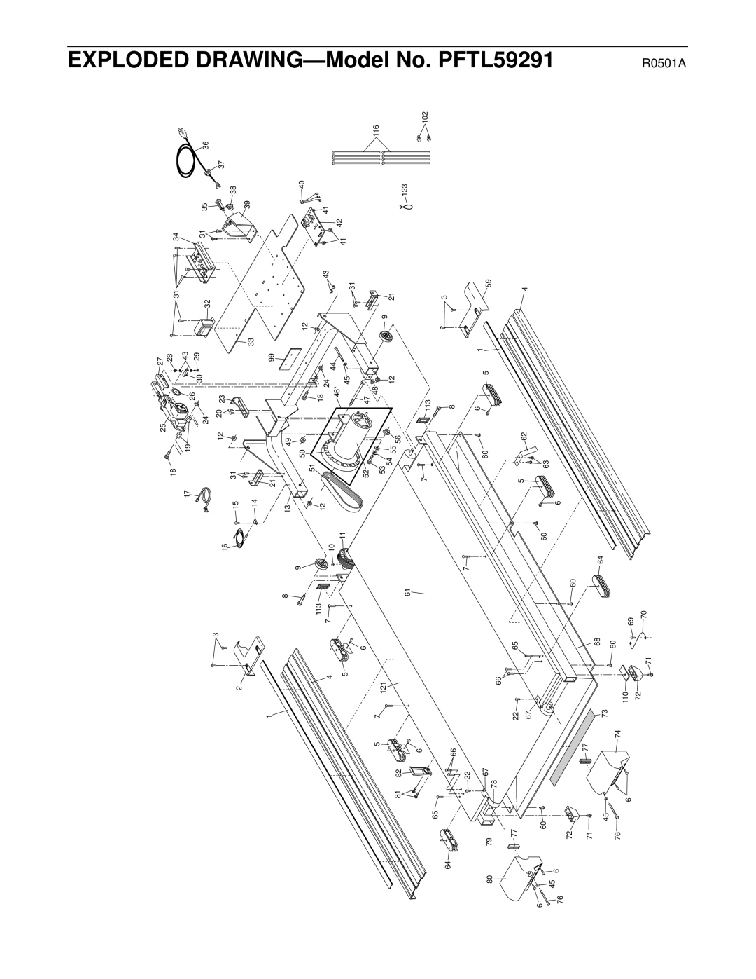 ProForm user manual Exploded DRAWING-Model No. PFTL59291 