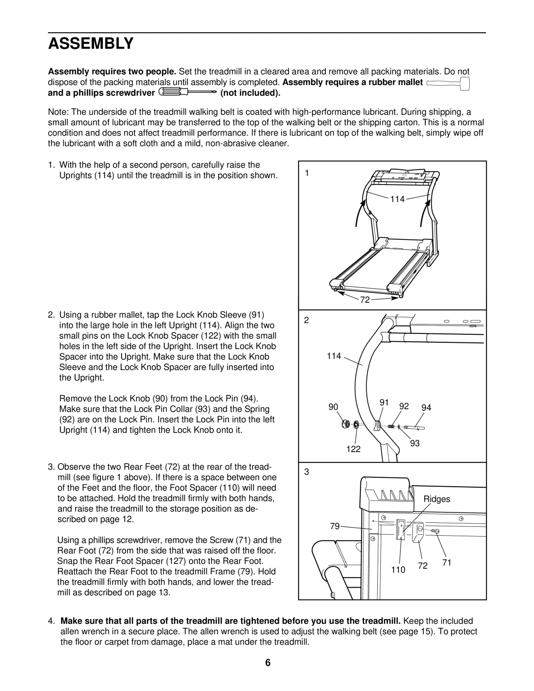 ProForm PFTL59291 user manual Assembly, A phillips screwdriver not included 