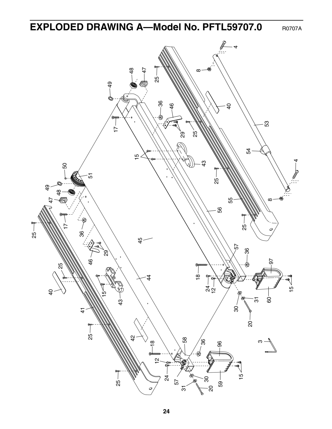 ProForm user manual Exploded Drawing A-Model No. PFTL59707.0 R0707A 