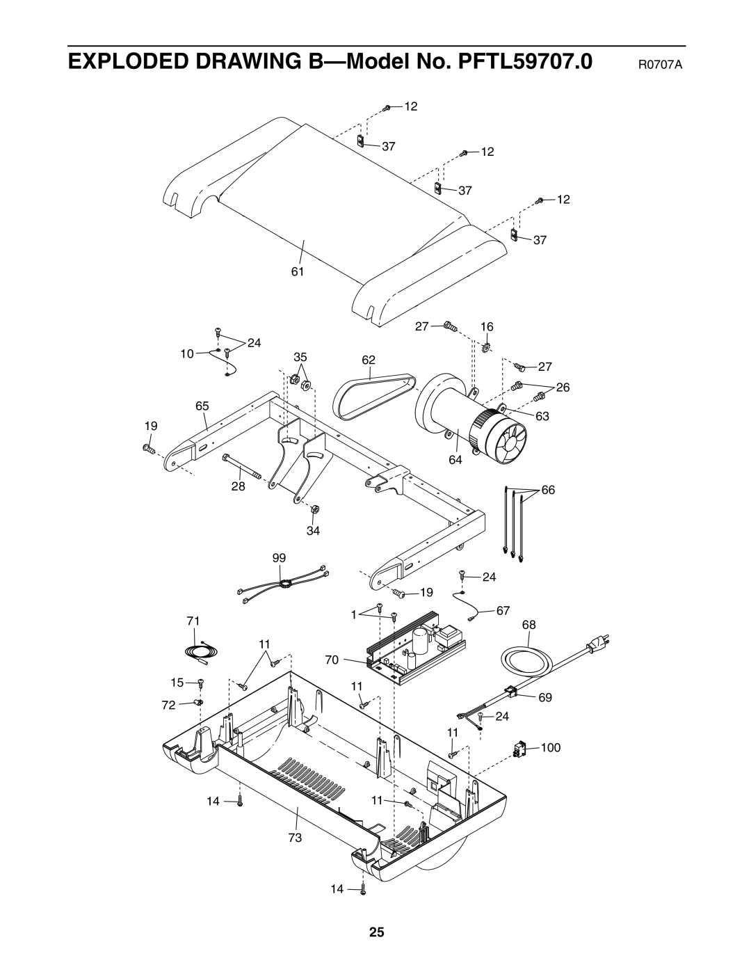 ProForm user manual Exploded Drawing B-Model No. PFTL59707.0 R0707A 