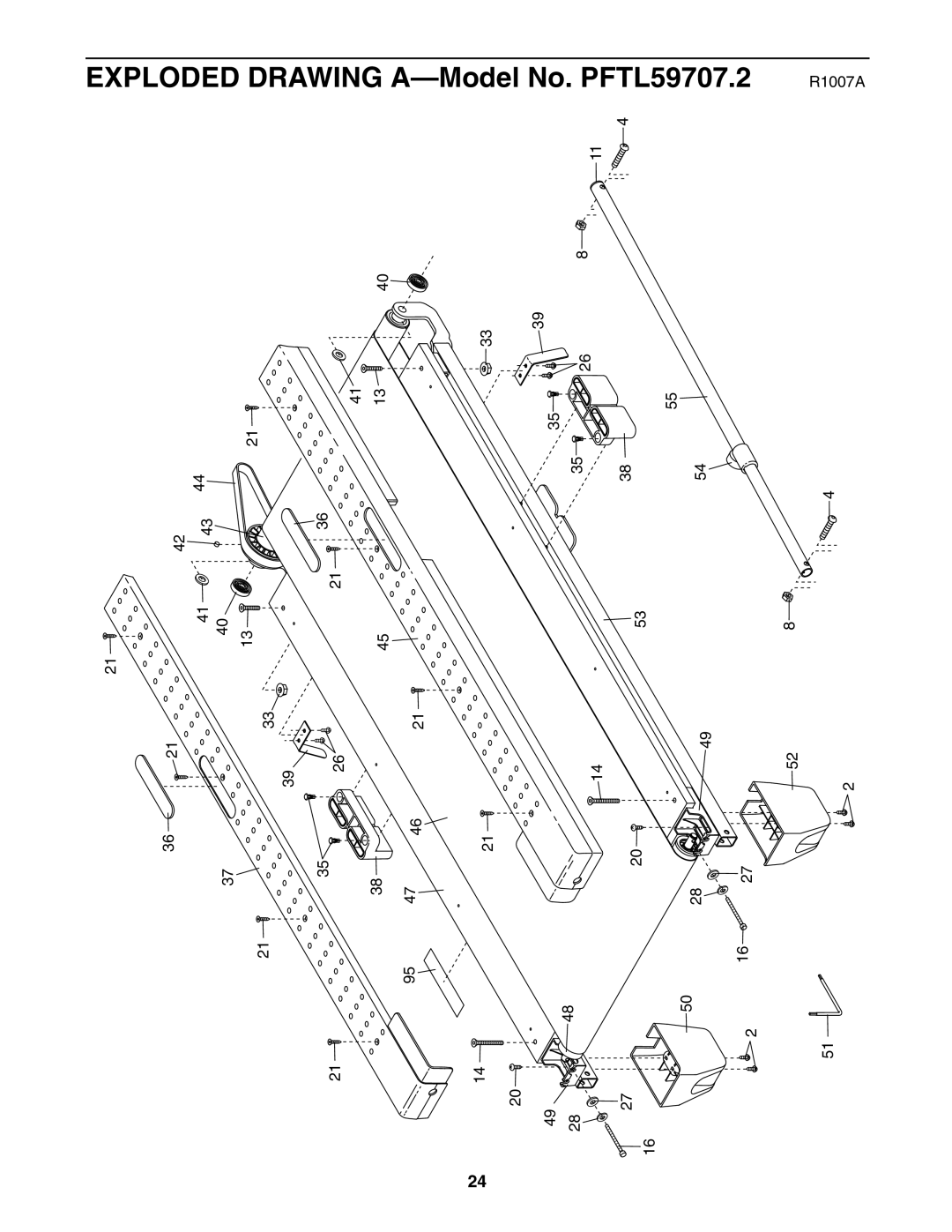 ProForm user manual Exploded Drawing A-Model No. PFTL59707.2 R1007A 