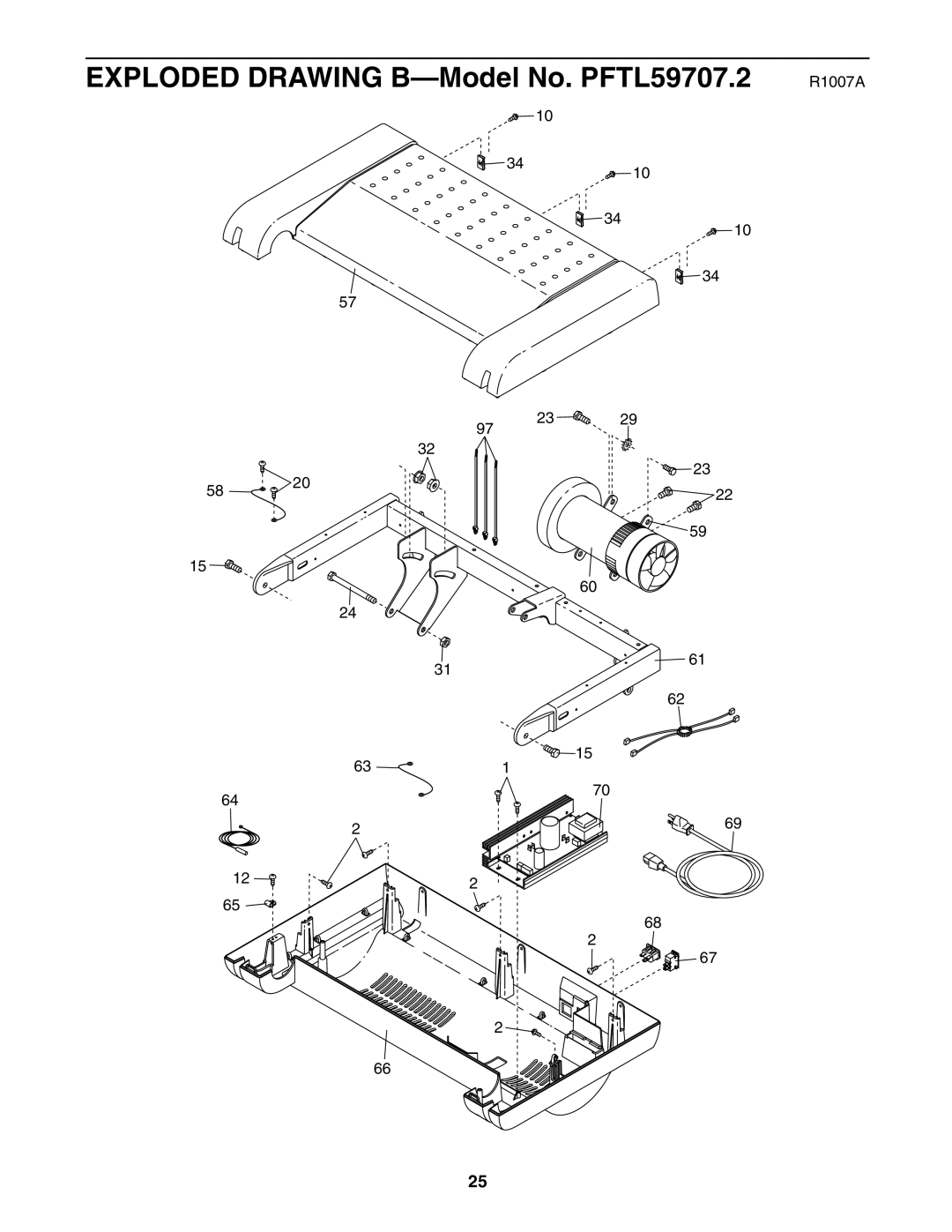 ProForm user manual Exploded Drawing B-Model No. PFTL59707.2 R1007A 