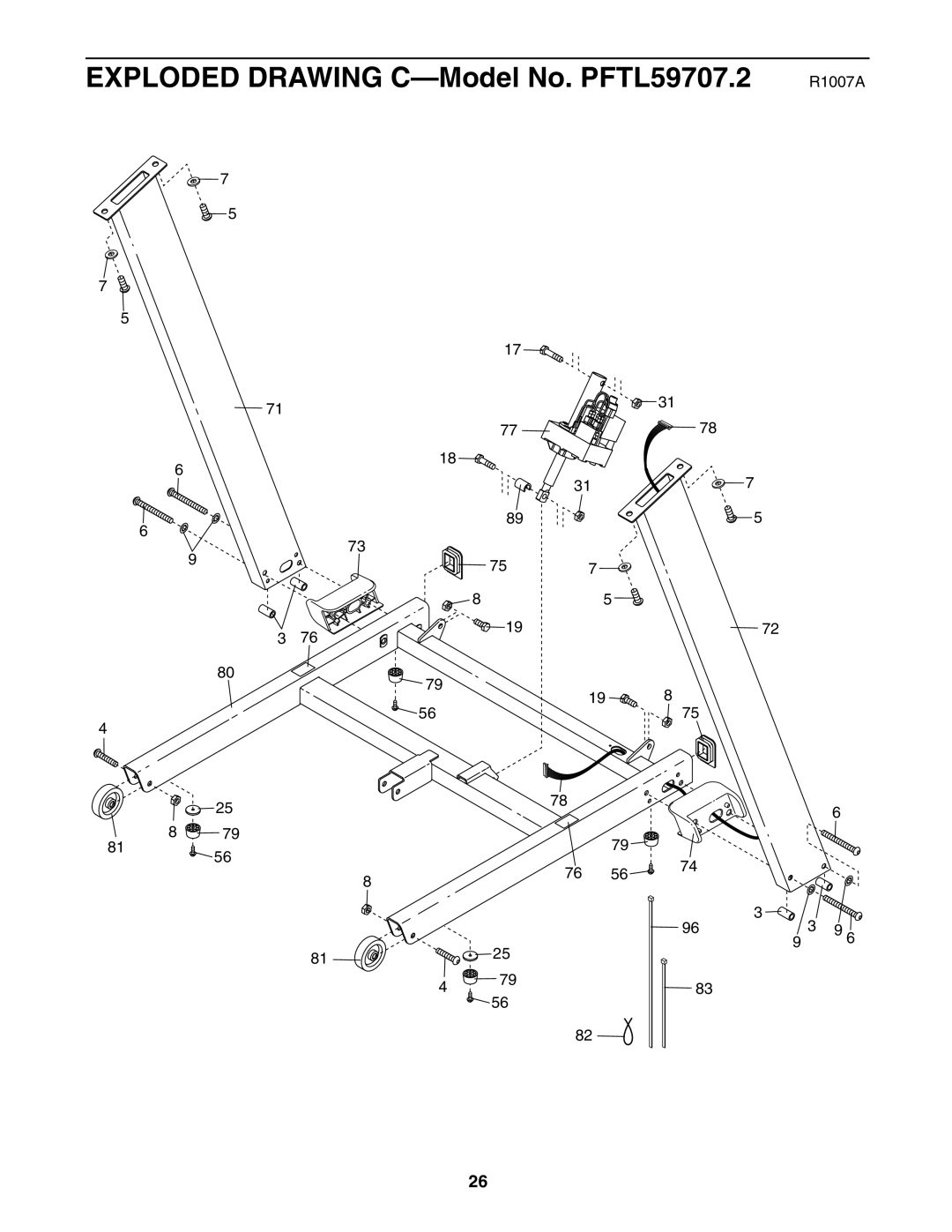 ProForm user manual Exploded Drawing C-Model No. PFTL59707.2 R1007A 