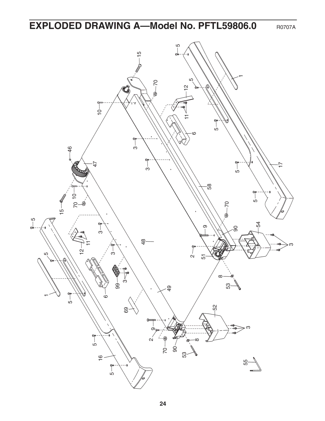 ProForm user manual Exploded Drawing A-Model No. PFTL59806.0 R0707A 