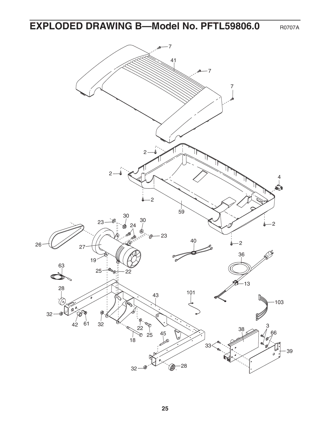 ProForm user manual Exploded Drawing B-Model No. PFTL59806.0 