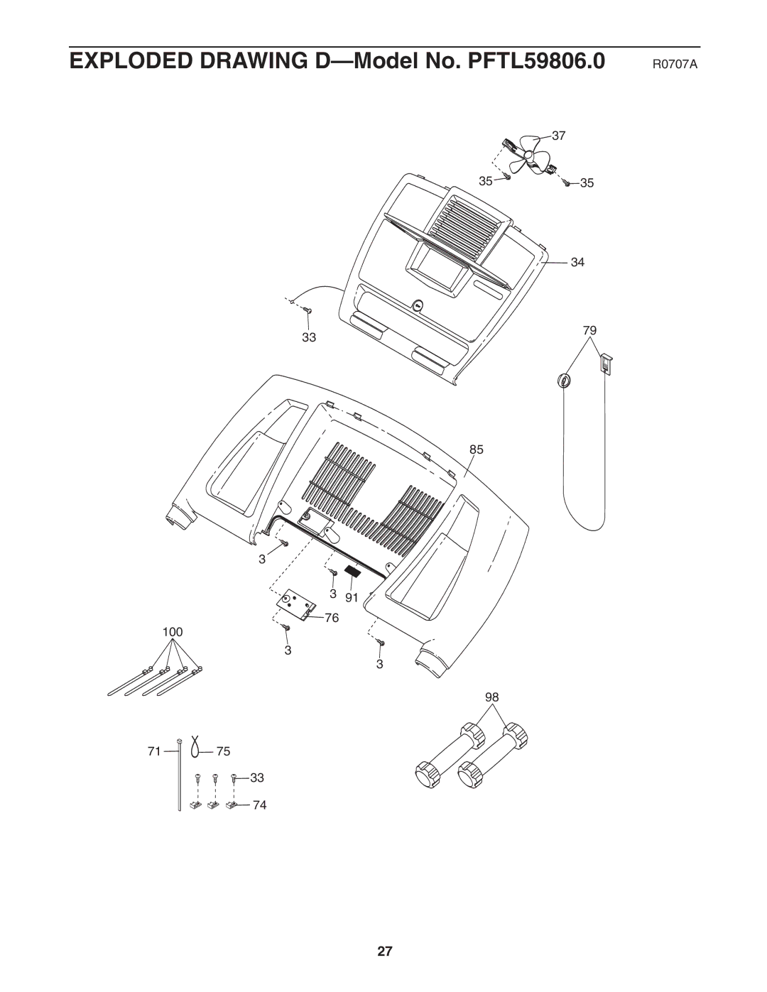 ProForm user manual Exploded Drawing D-Model No. PFTL59806.0 