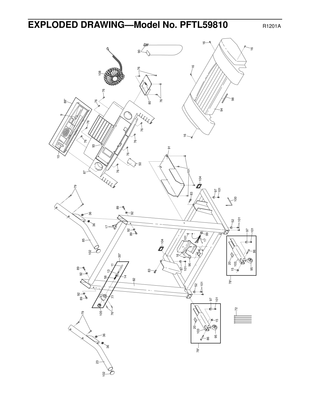 ProForm user manual Exploded DRAWING-Model No. PFTL59810 