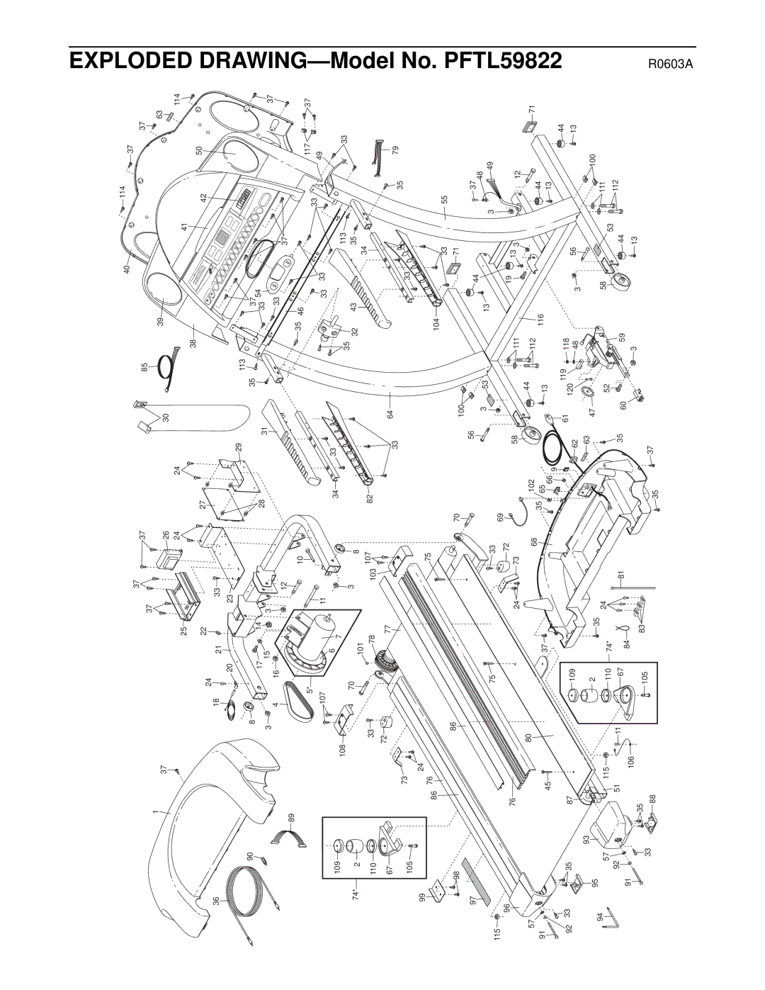 ProForm PFTL59822 user manual ModelDRAWING 