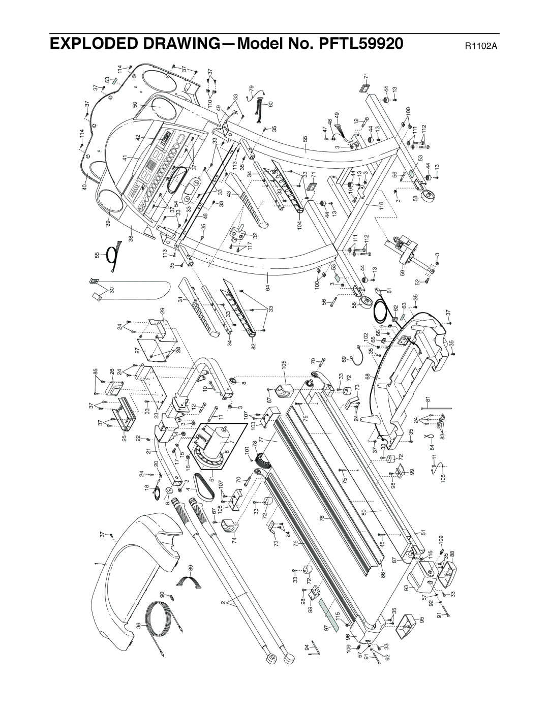 ProForm PFTL59920 user manual DRAWING-Model 