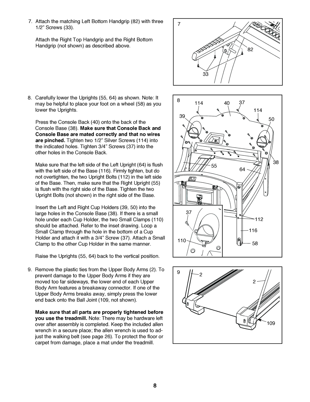 ProForm PFTL59920 user manual 114 112 116 110 109 