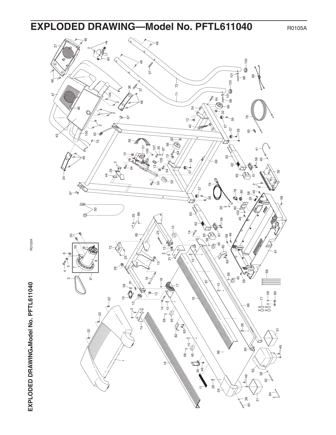 ProForm PFTL611040 user manual R0105A 