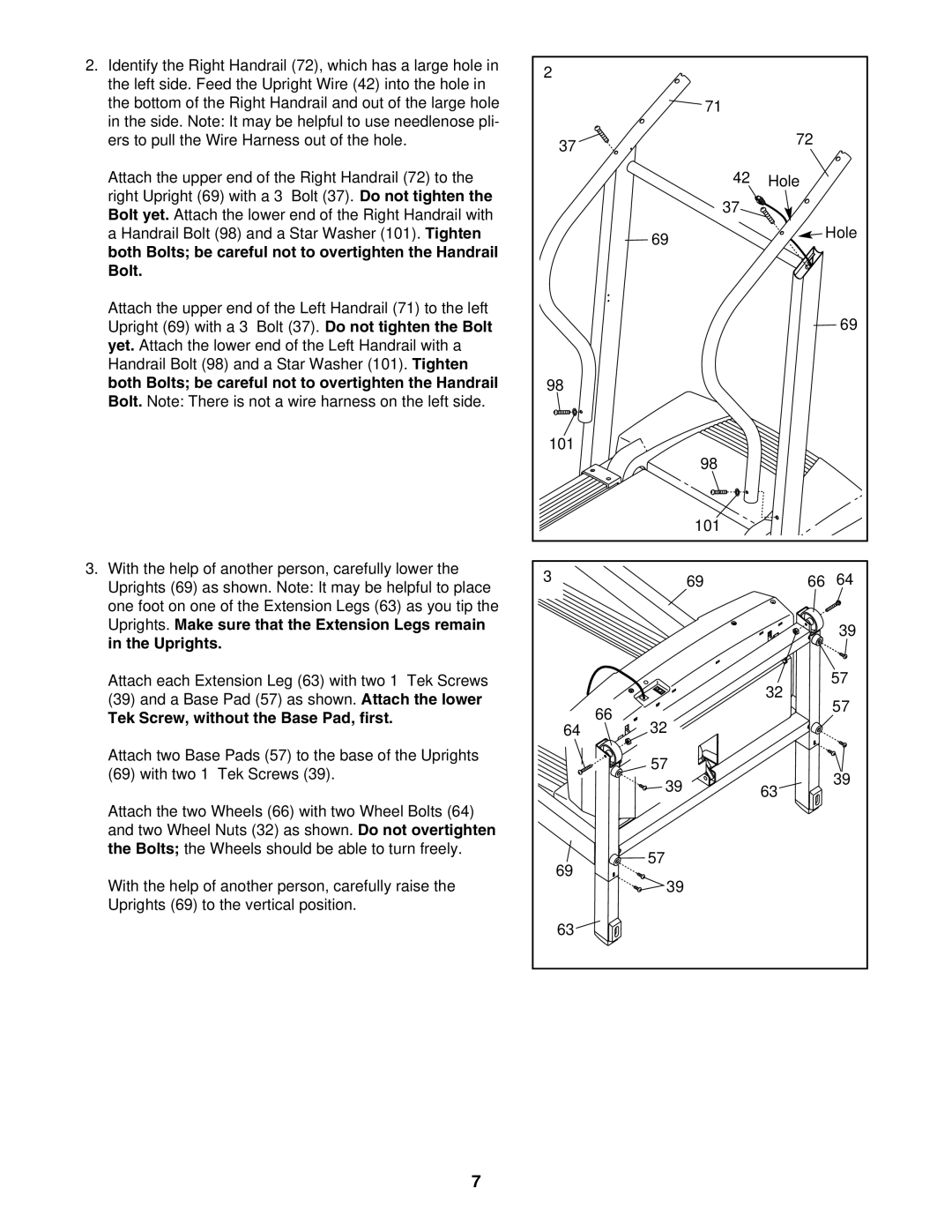 ProForm PFTL611040 user manual Tek Screw, without the Base Pad, first 