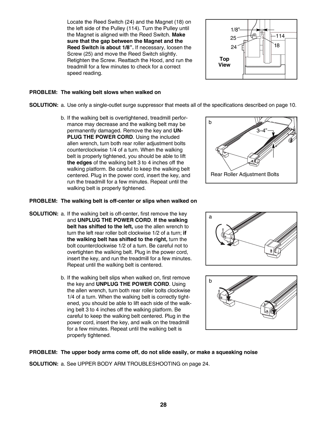 ProForm PFTL61930 user manual Top, View, Problem The walking belt slows when walked on 