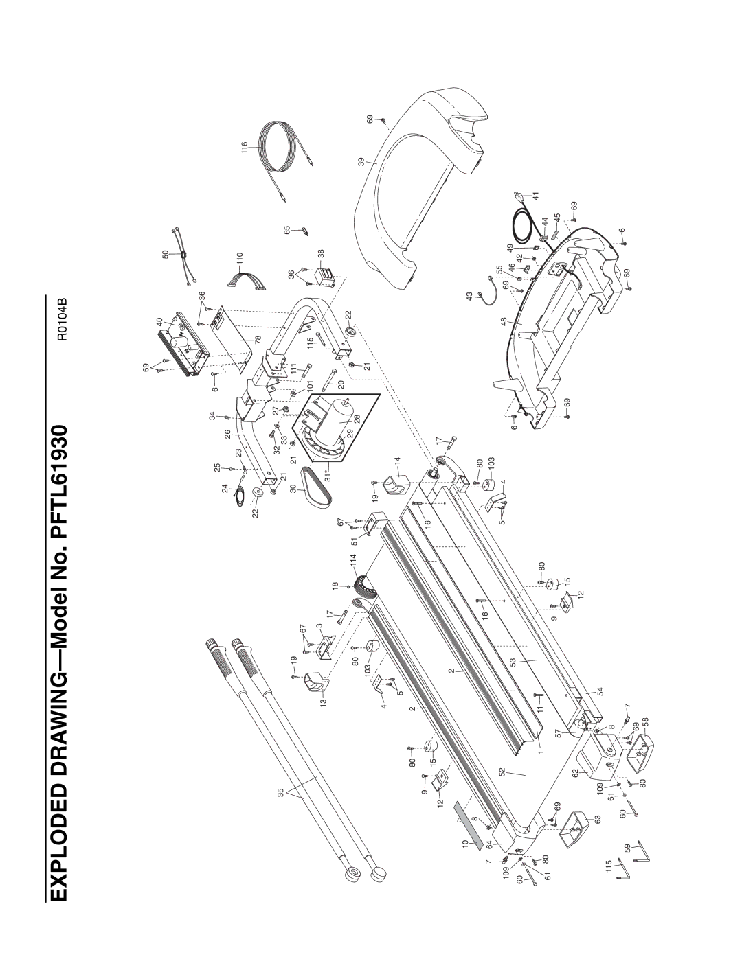 ProForm user manual Exploded DRAWING-Model No. PFTL61930 