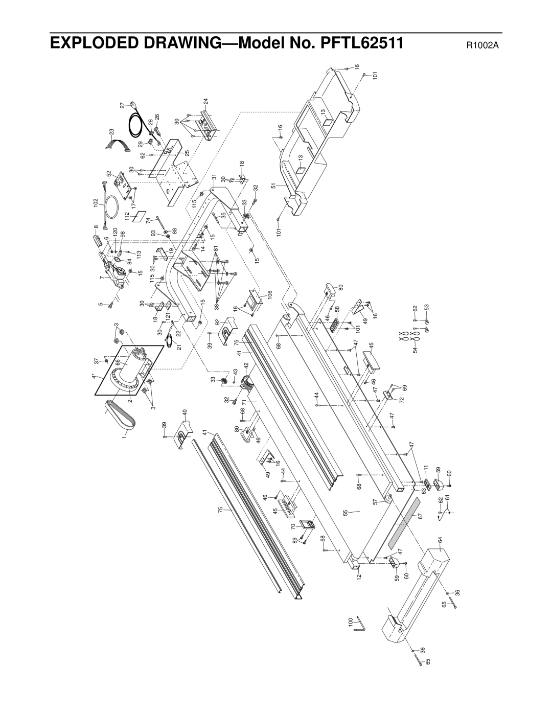 ProForm PFTL62511 user manual Exploded DRAWING-Model 