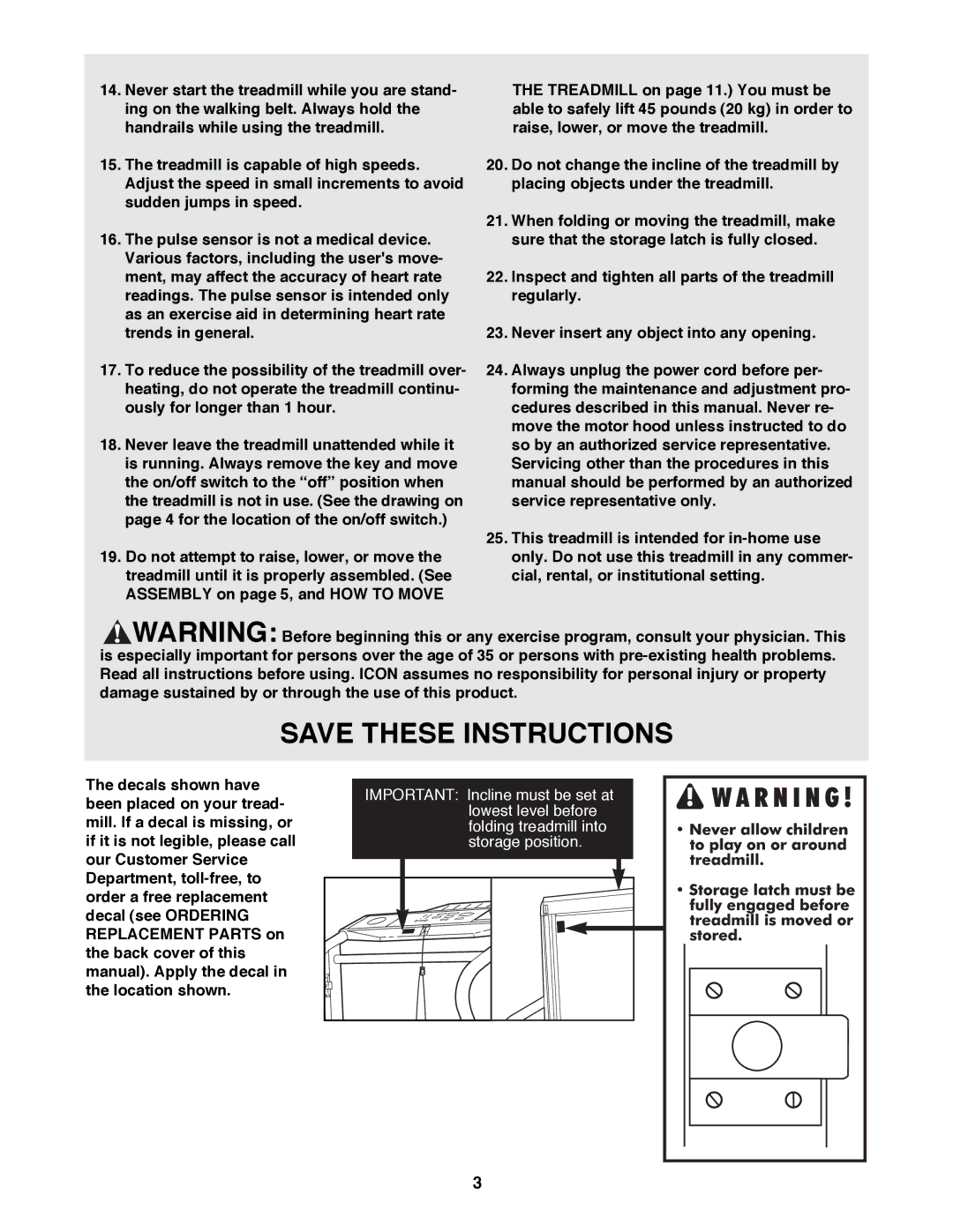 ProForm PFTL62580 user manual 