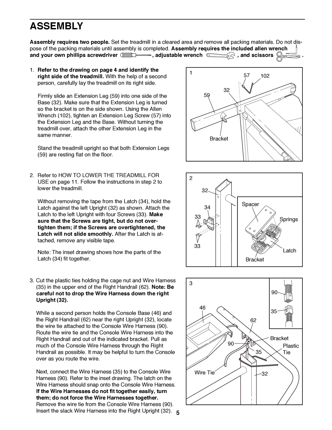 ProForm PFTL62580 user manual Assembly 