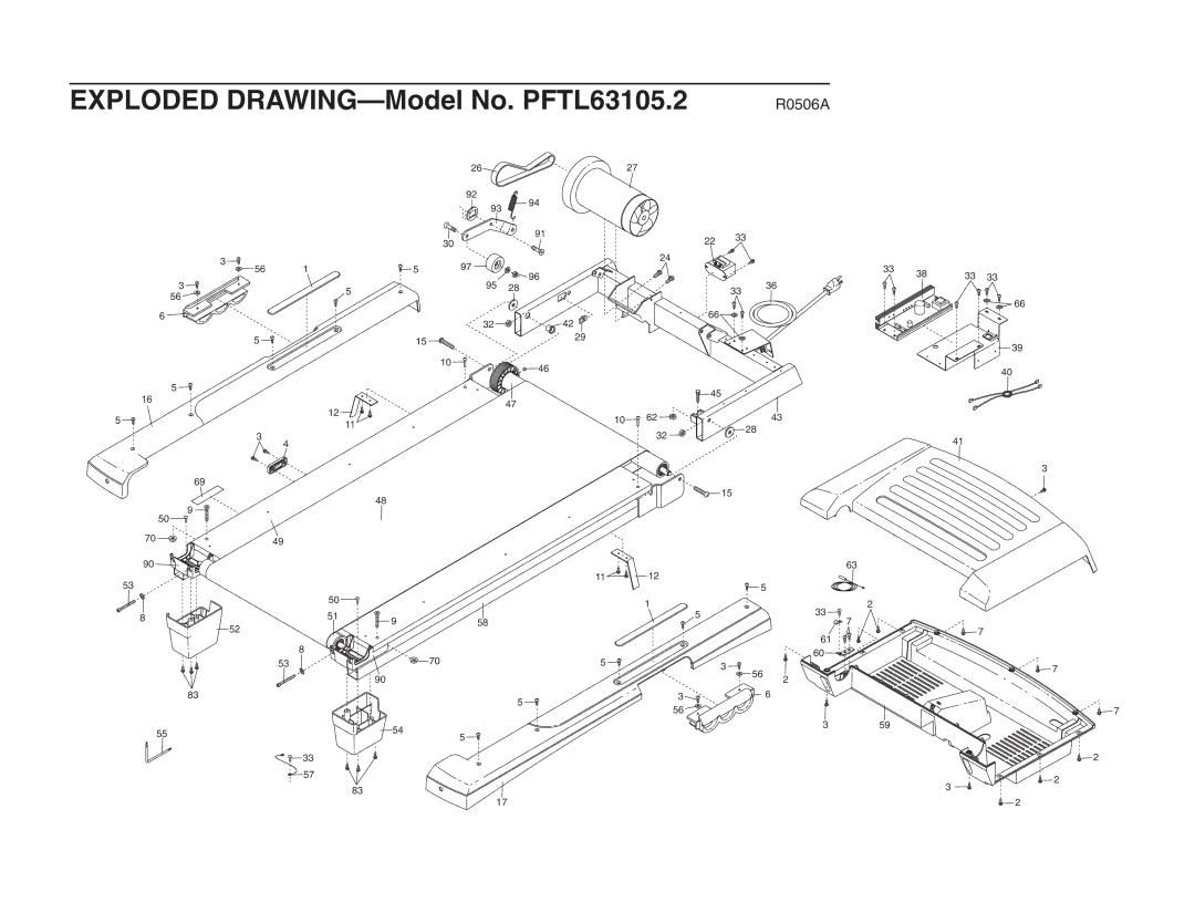 ProForm user manual Exploded DRAWING-Model No. PFTL63105.2 