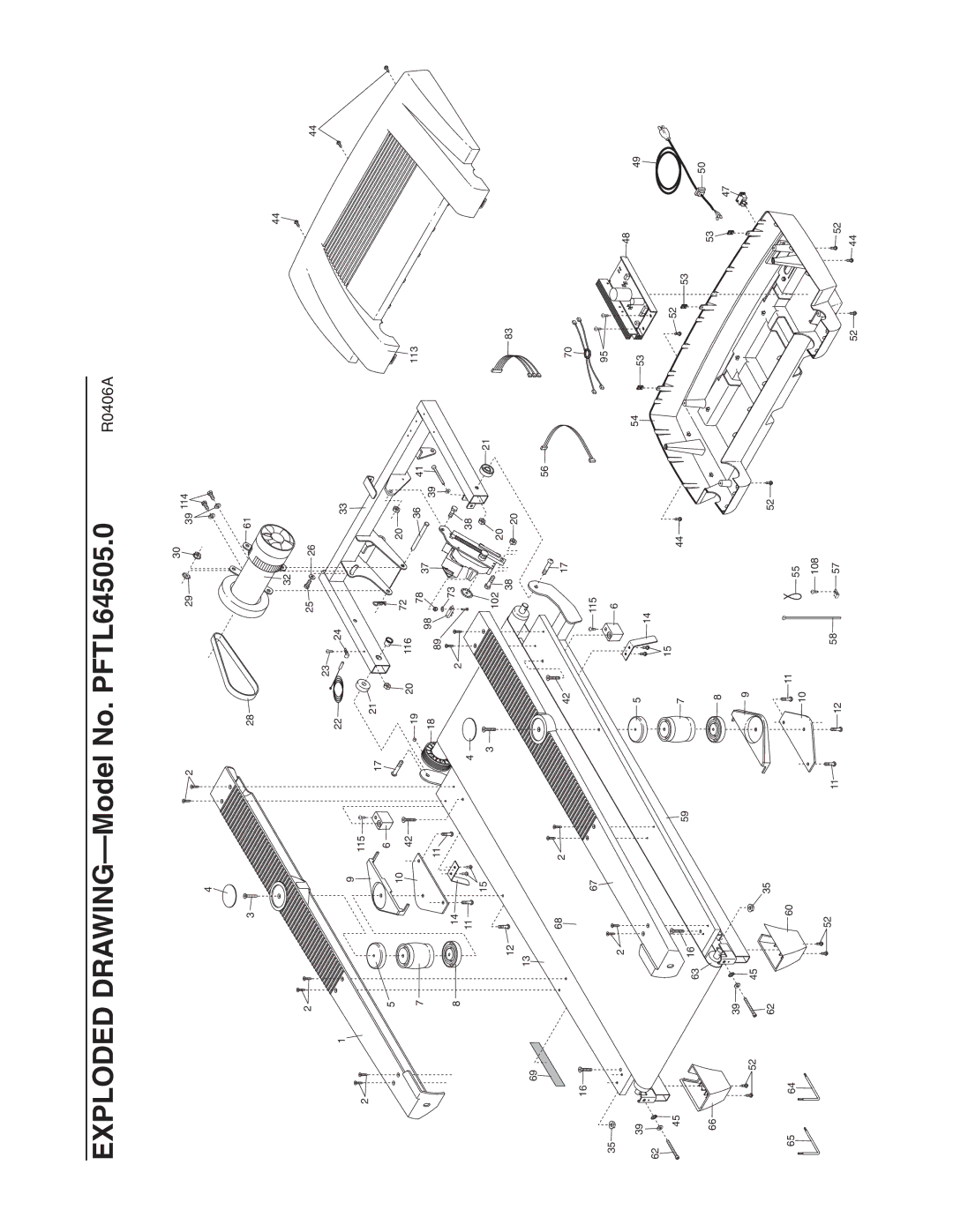 ProForm user manual Exploded DRAWING-Model No. PFTL64505.0 