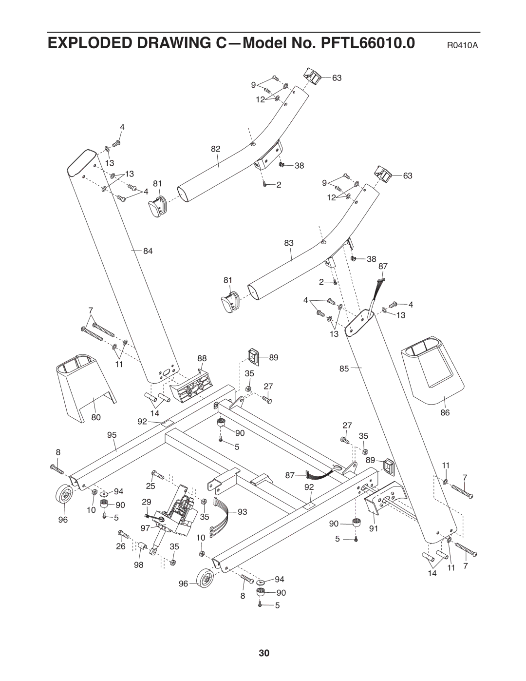 ProForm user manual Exploded Drawing C-Model No. PFTL66010.0 R0410A 