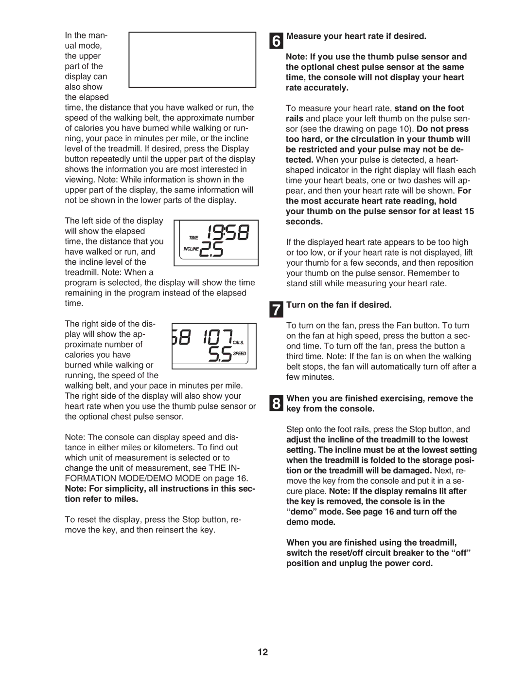 ProForm PFTL66906.0 user manual Measure your heart rate if desired, Turn on the fan if desired 