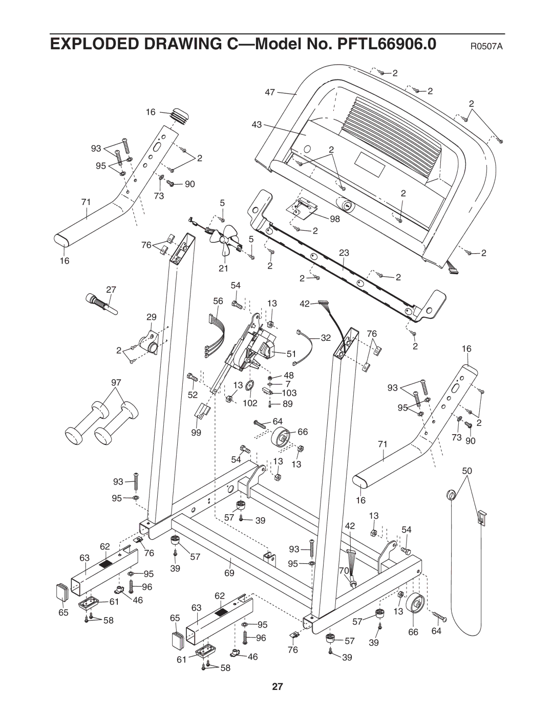 ProForm user manual Exploded Drawing C-Model No. PFTL66906.0 