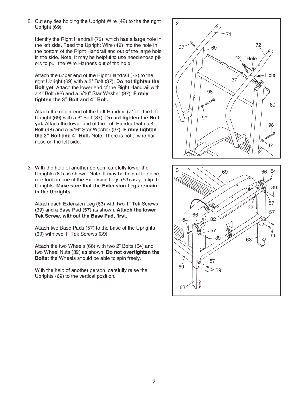 ProForm PFTL68505.0 user manual Tek Screw, without the Base Pad, first 