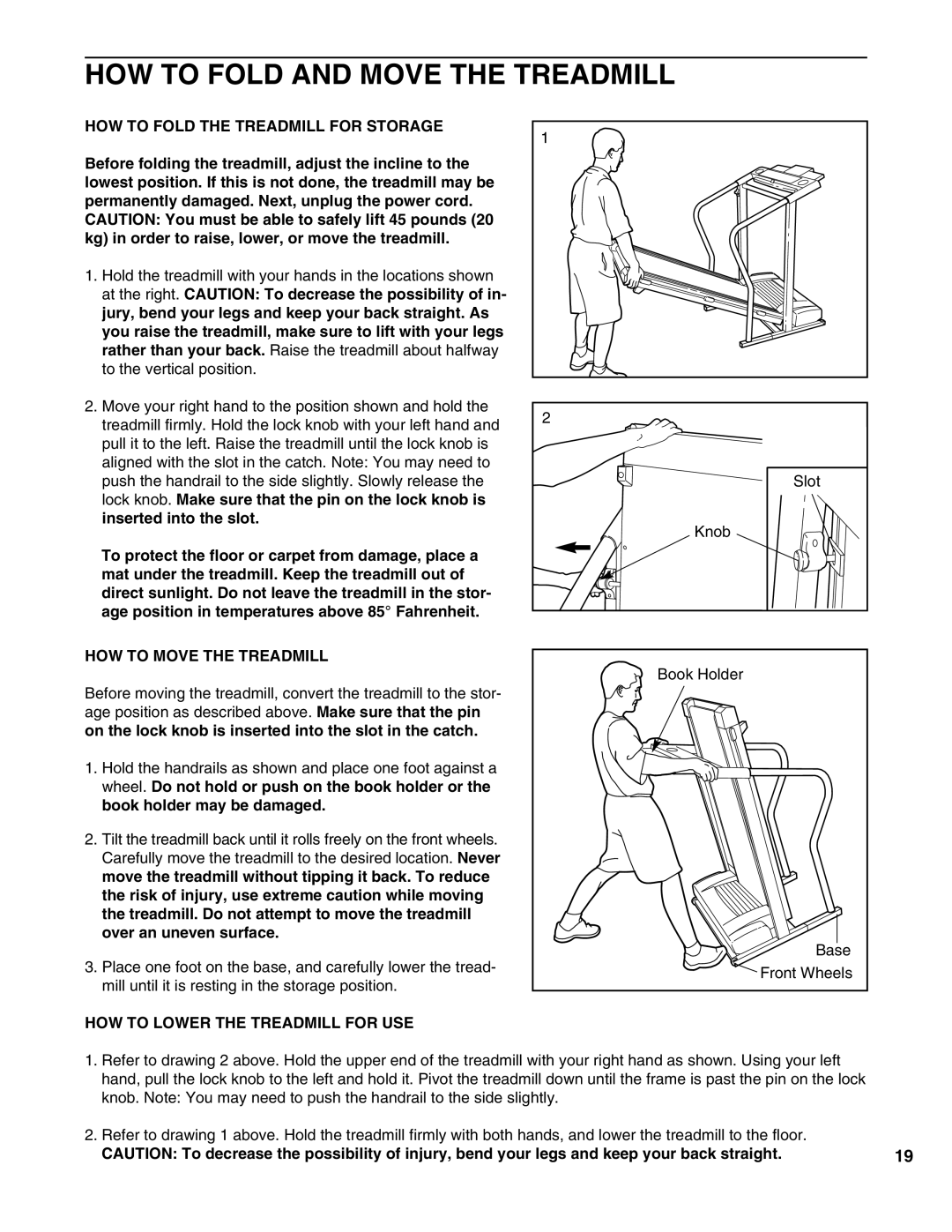 ProForm PFTL69190 HOW to Fold and Move the Treadmill, HOW to Fold the Treadmill for Storage, HOW to Move the Treadmill 