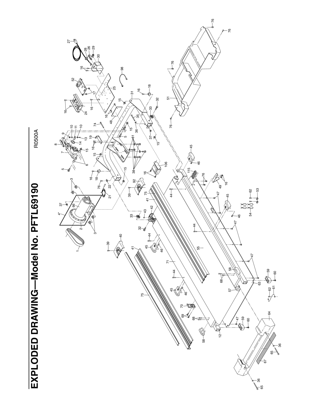 ProForm user manual Exploded DRAWING-Model No. PFTL69190 