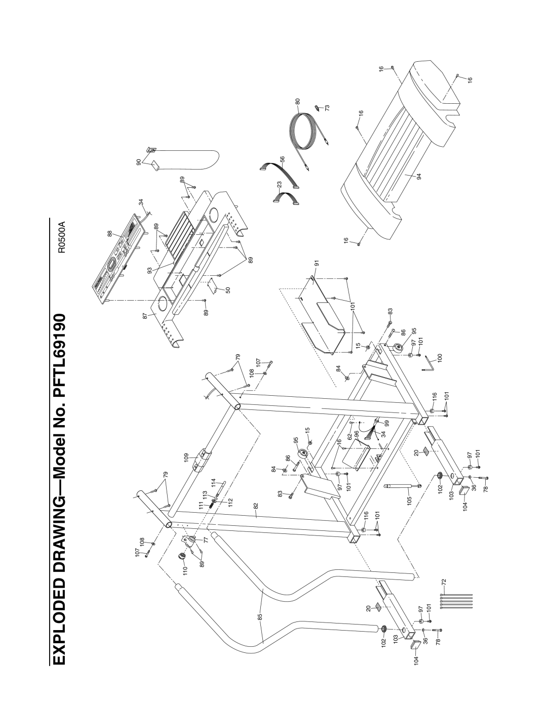 ProForm PFTL69190 user manual 107 108 110 109 111 114 112 101 116 102 103 105 104 100 