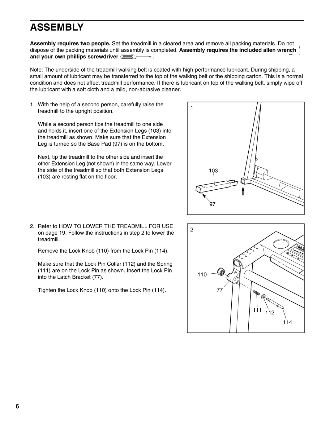 ProForm PFTL69190 user manual Assembly, Your own phillips screwdriver 