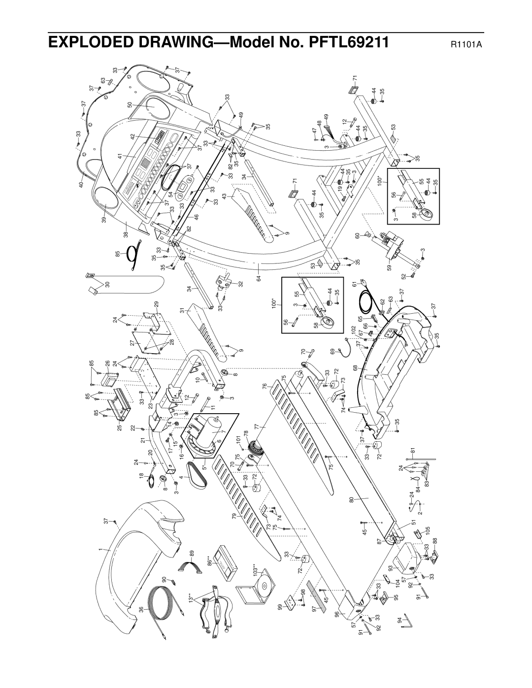 ProForm PFTL69211 user manual DRAWING-Model 