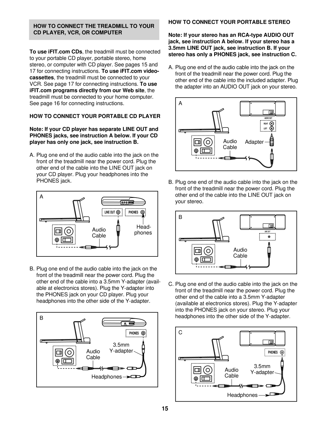 ProForm PFTL69212 user manual HOW to Connect Your Portable Stereo 