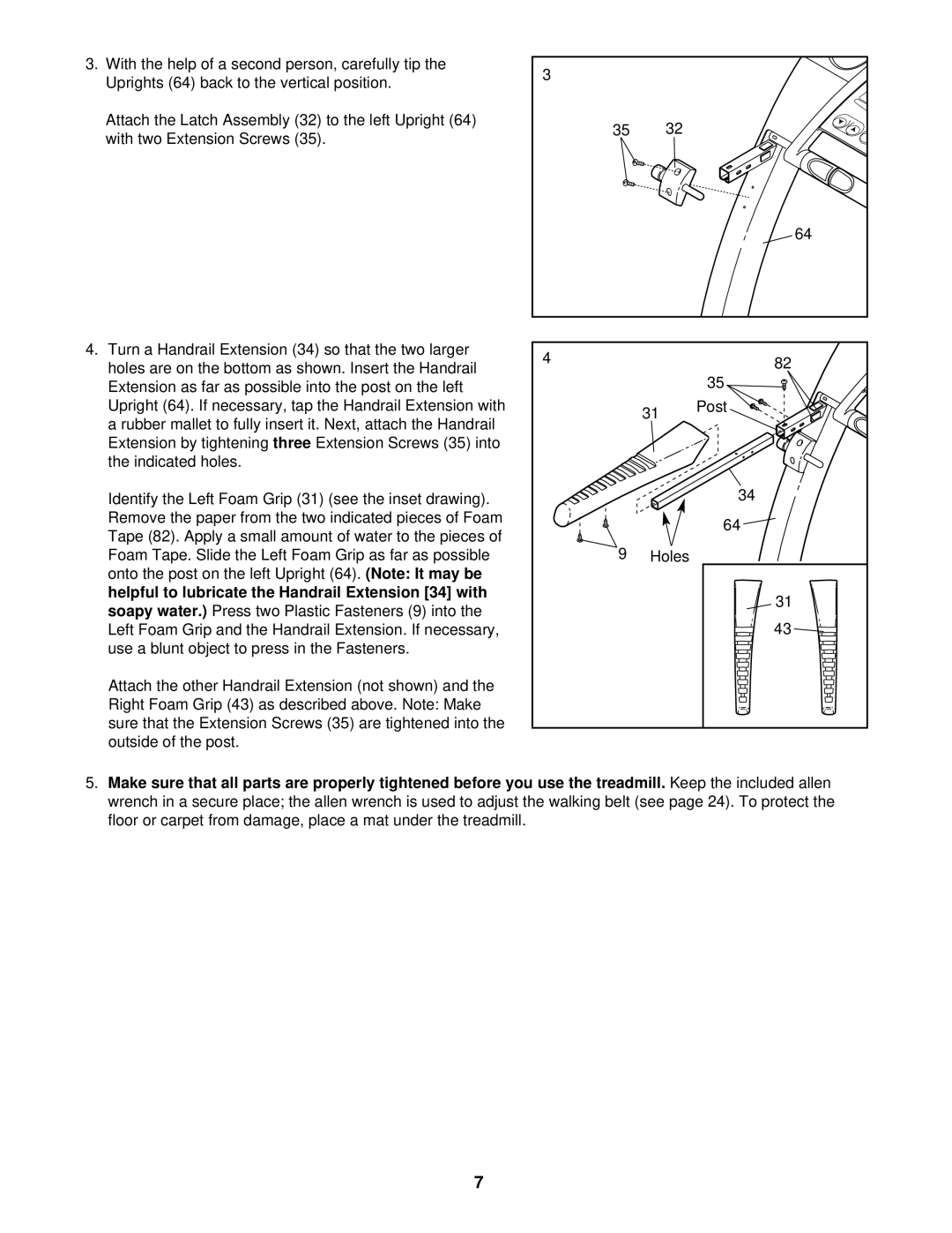 ProForm PFTL69212 user manual Holes 