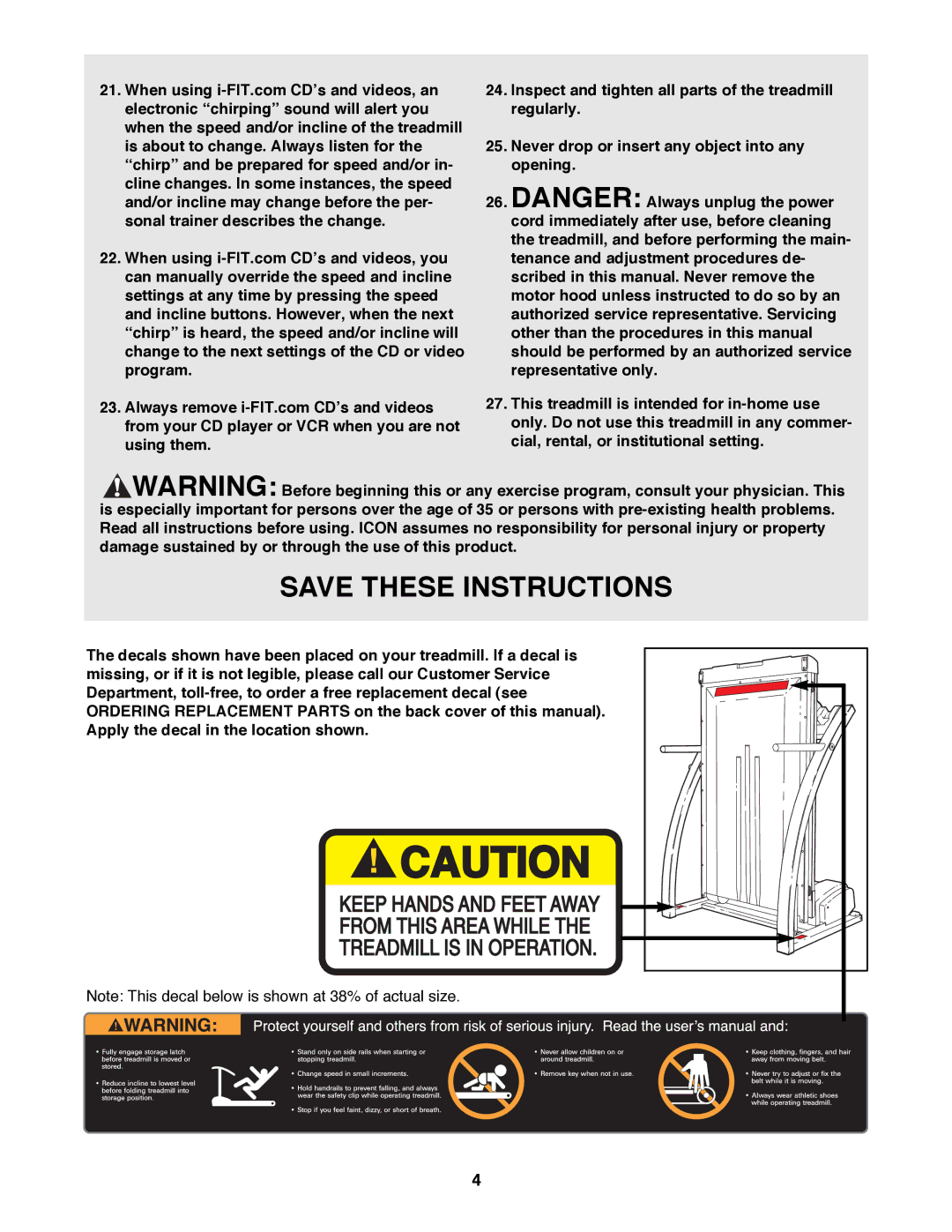 ProForm PFTL69500 user manual 