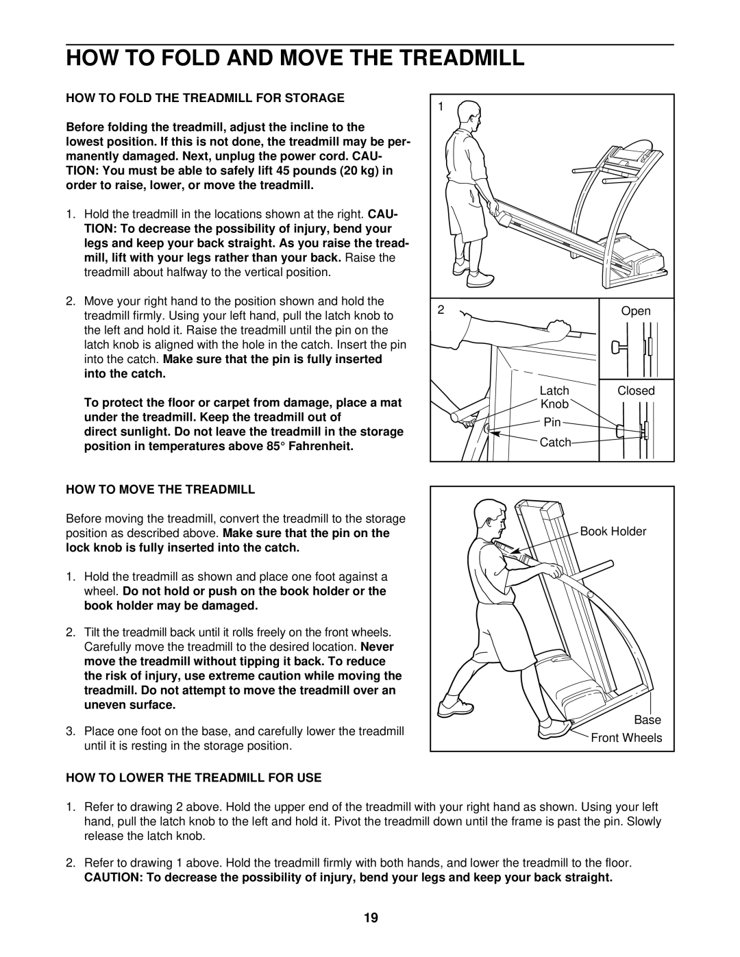 ProForm PFTL69501 HOW to Fold and Move the Treadmill, HOW to Fold the Treadmill for Storage, HOW to Move the Treadmill 