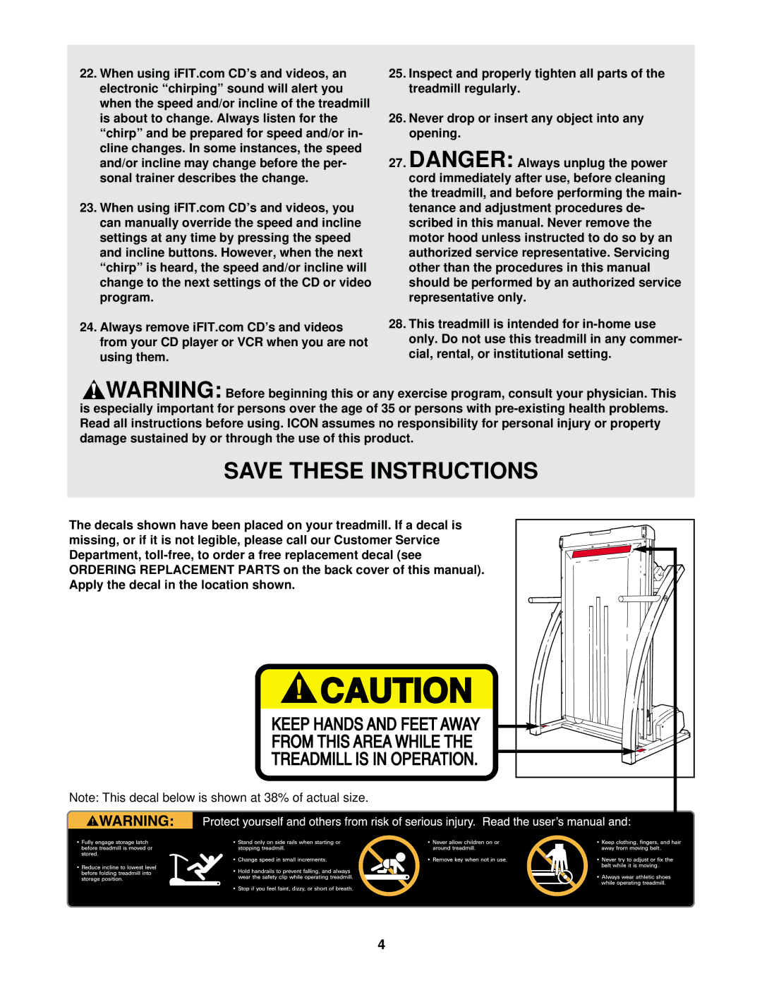 ProForm PFTL69501 user manual Apply the decal in the location shown 