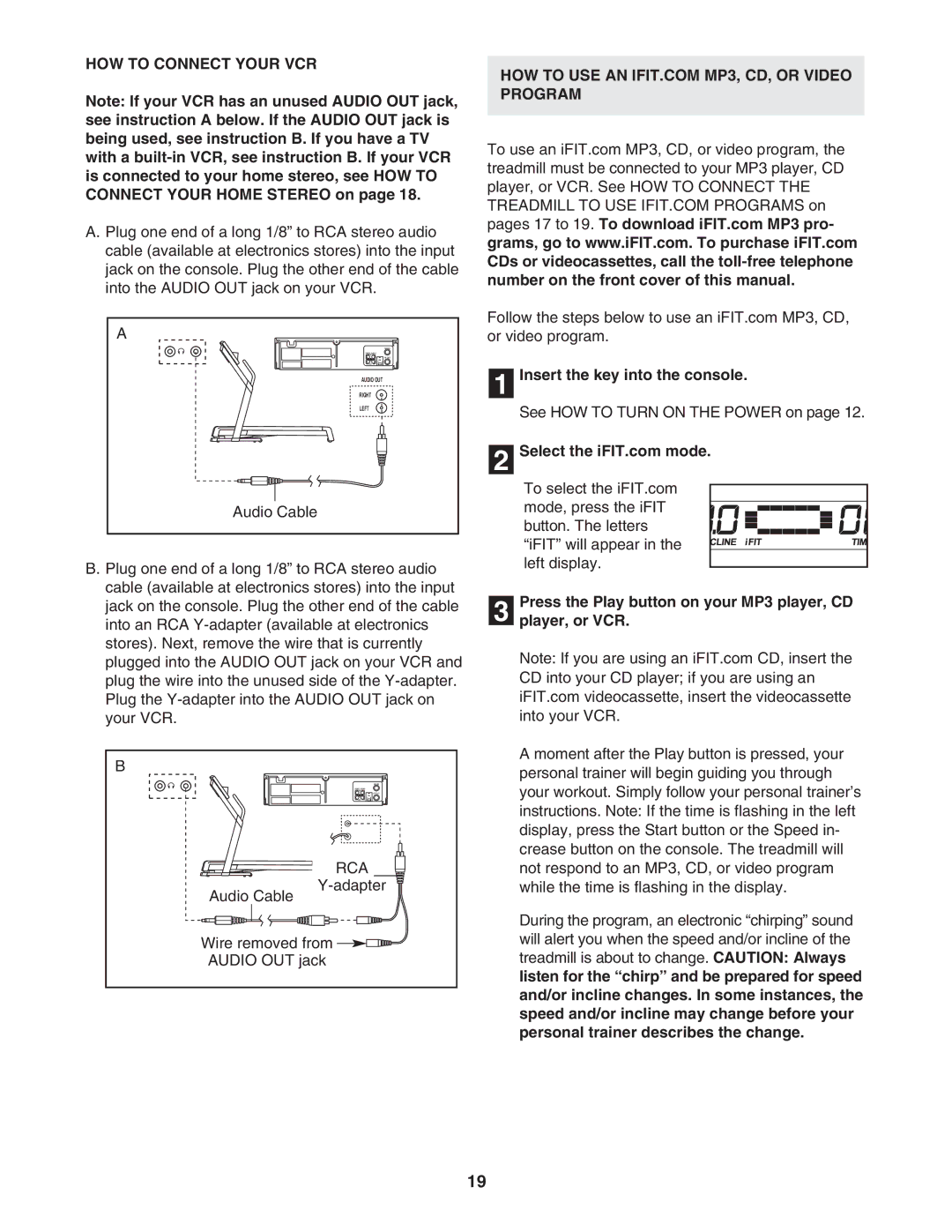 ProForm PFTL69505.0 user manual HOW to Connect Your VCR, Press the Play button on your MP3 player, CD Player, or VCR 