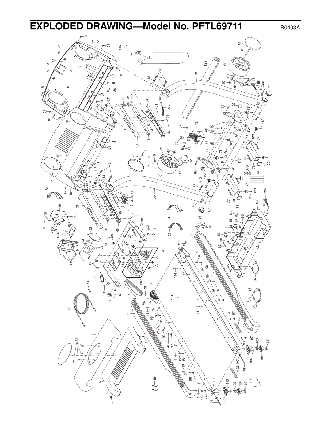 ProForm PFTL69711 user manual Exploded, DRAWINGModel 