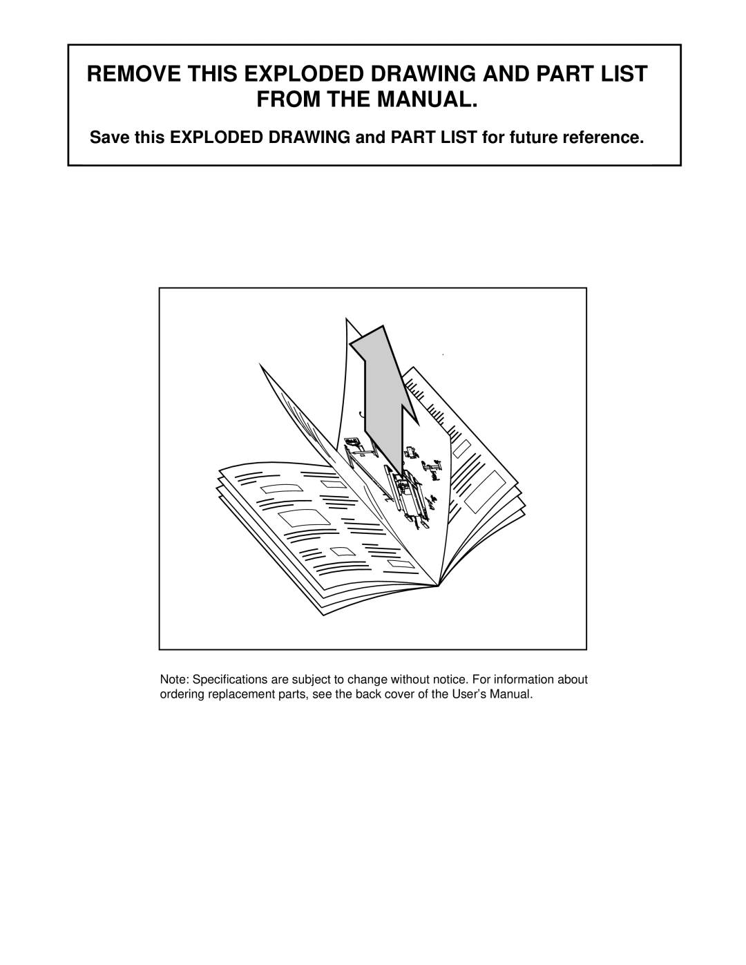 ProForm PFTL69820 user manual Remove this Exploded Drawing and Part List From the Manual 