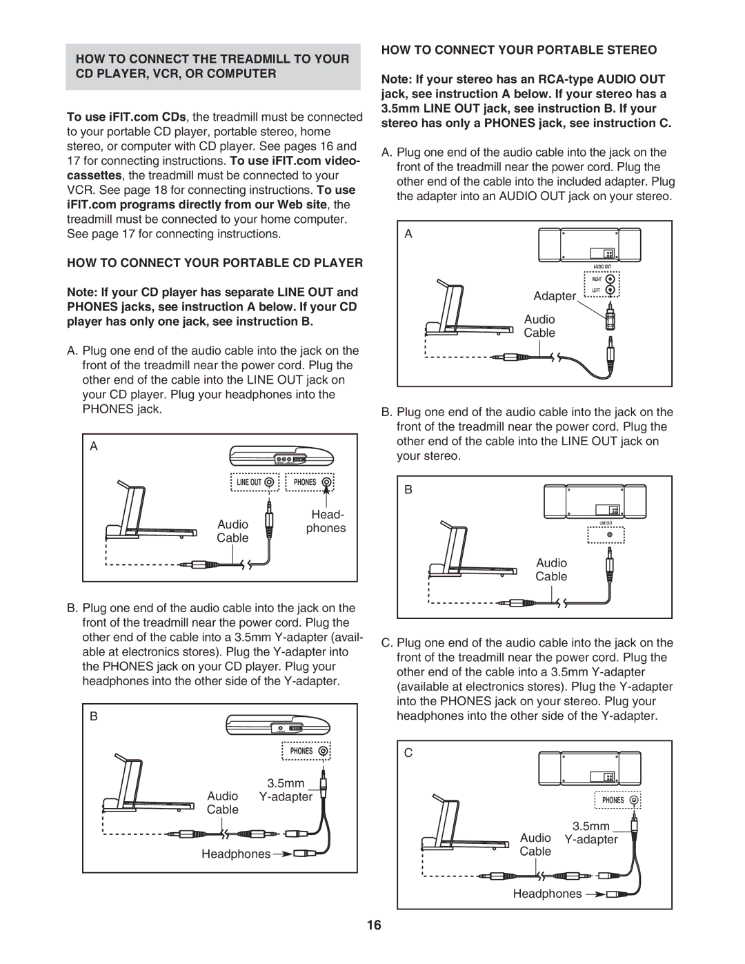 ProForm PFTL71104.0 user manual HOW to Connect Your Portable Stereo 