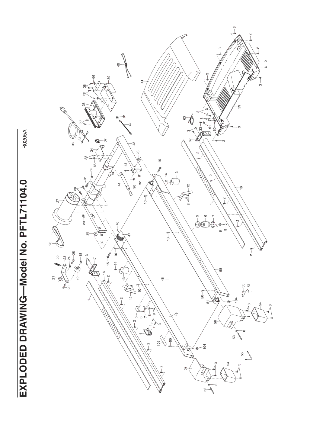 ProForm user manual Exploded DRAWING-Model No. PFTL71104.0 