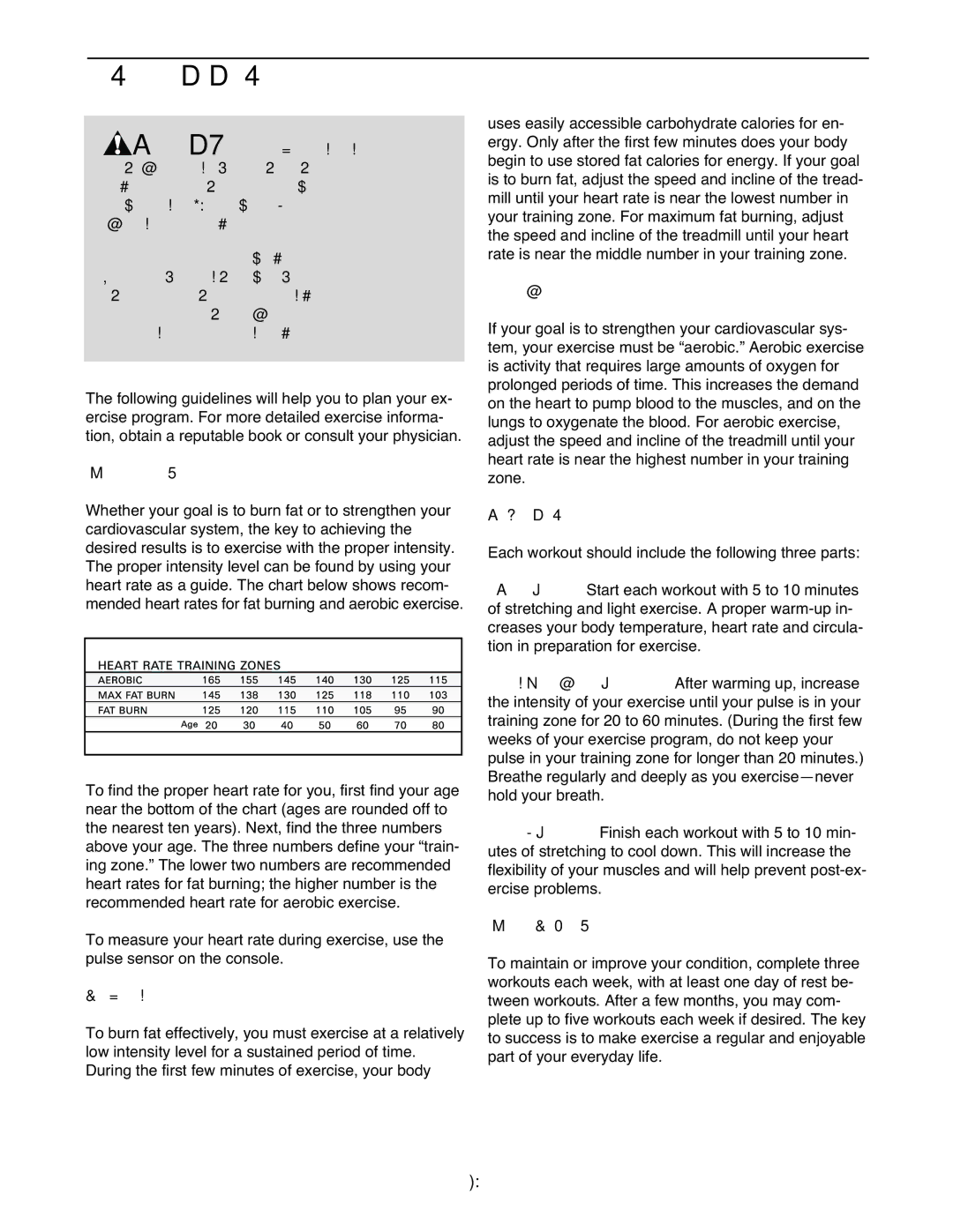 ProForm PFTL71230 user manual Conditioning Guidelines, Exercise Intensity, Workout Guidelines, Exercise Frequency 